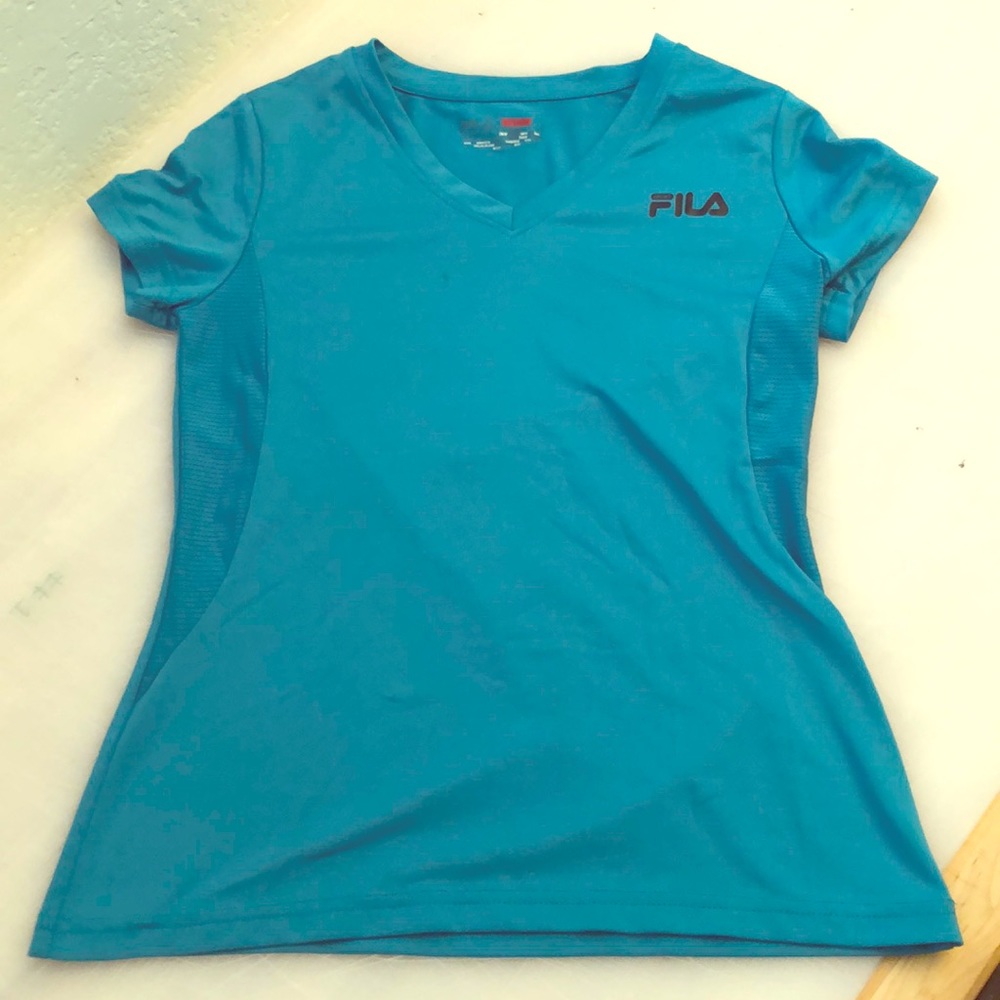 Blue athletic shirt